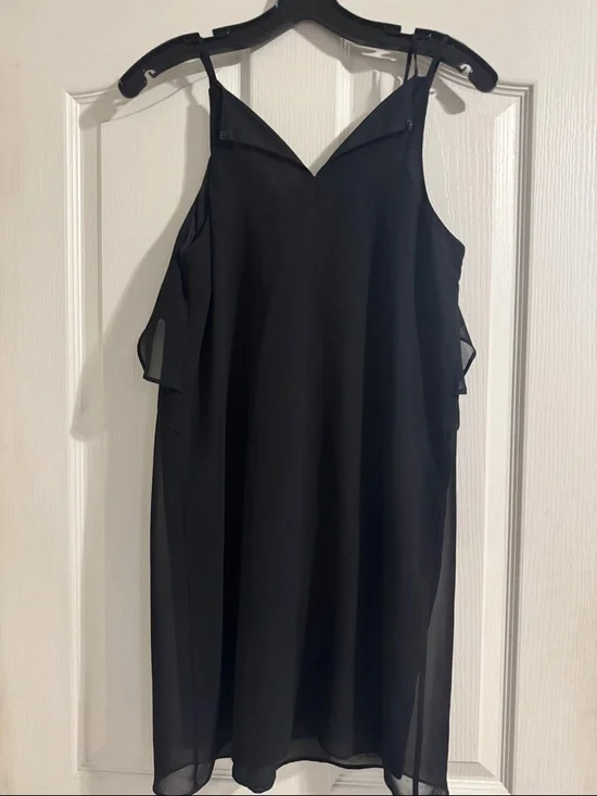 BCBGeneration Black Ruffle Slip Mini Dress - Picture 2 of 2